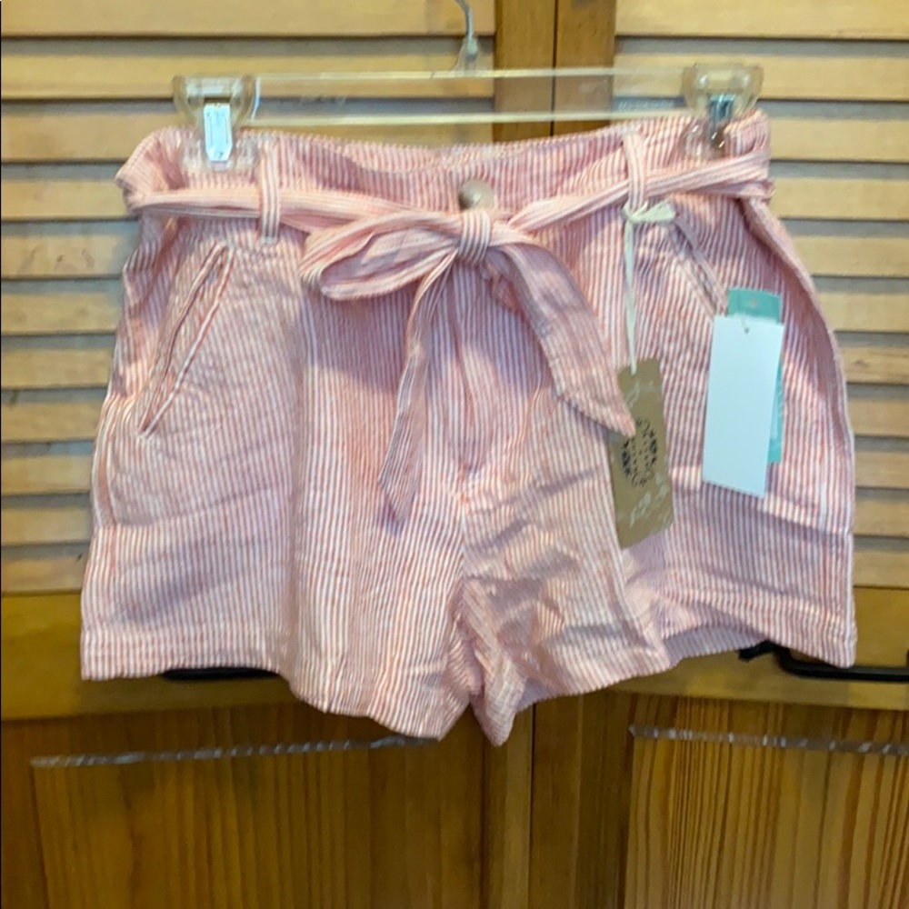 NWT Adorable Linen striped shorts.